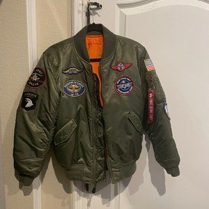 YOUTH MA-1 BOMBER JACKET WITH PATCHES